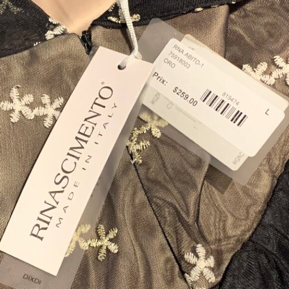 Rinascimento Black mini gown Dress Size Large - Picture 7 of 15